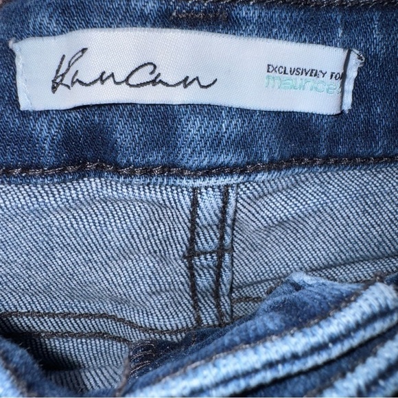 Kancan Women’s 28X 24 Frayed High Waist Dark Wash Stretch Whiskering  Blue Denim - Picture 5 of 10